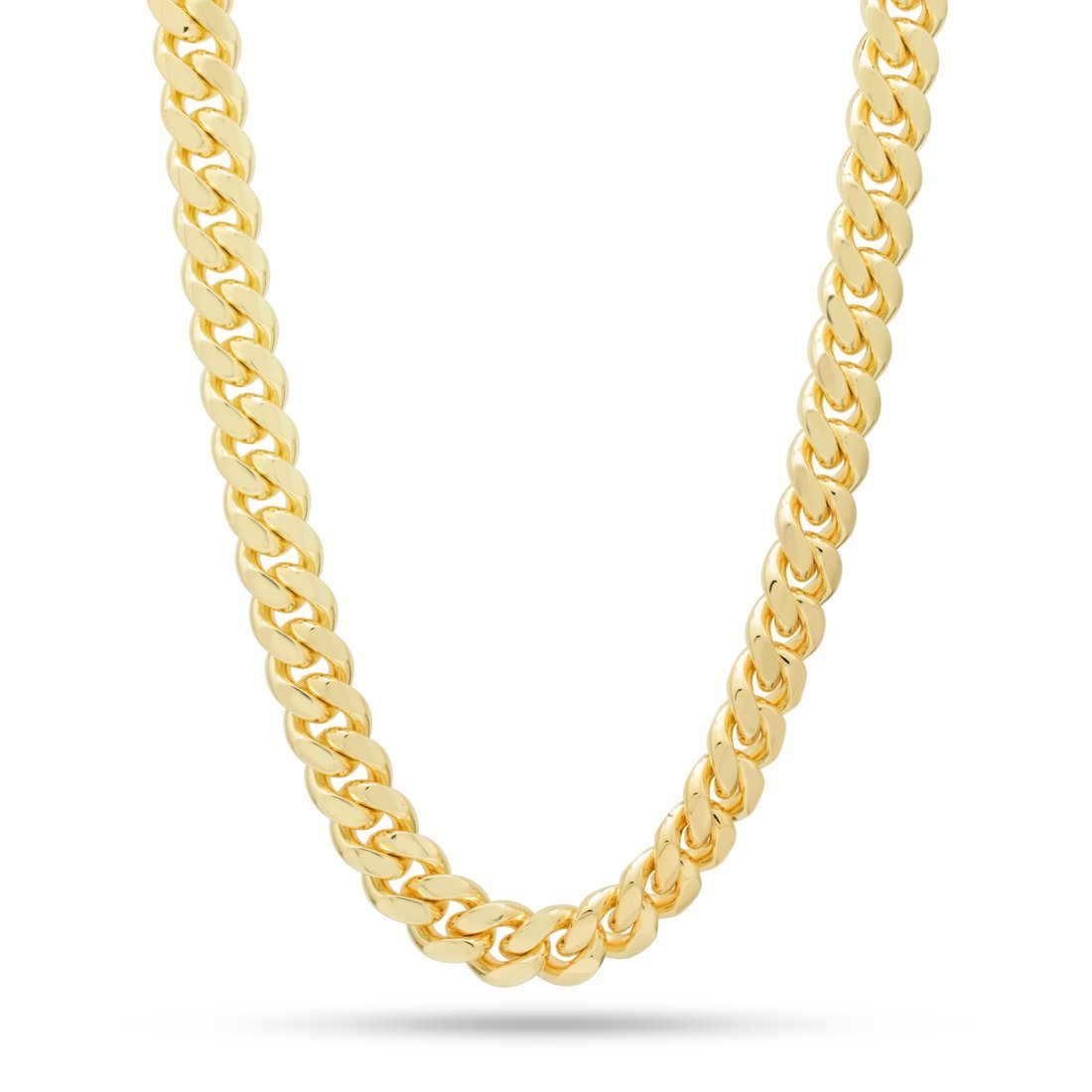 10mm Miami Cuban Link Chain  in  Gold Plated / 14K Gold / 18" by Kingices