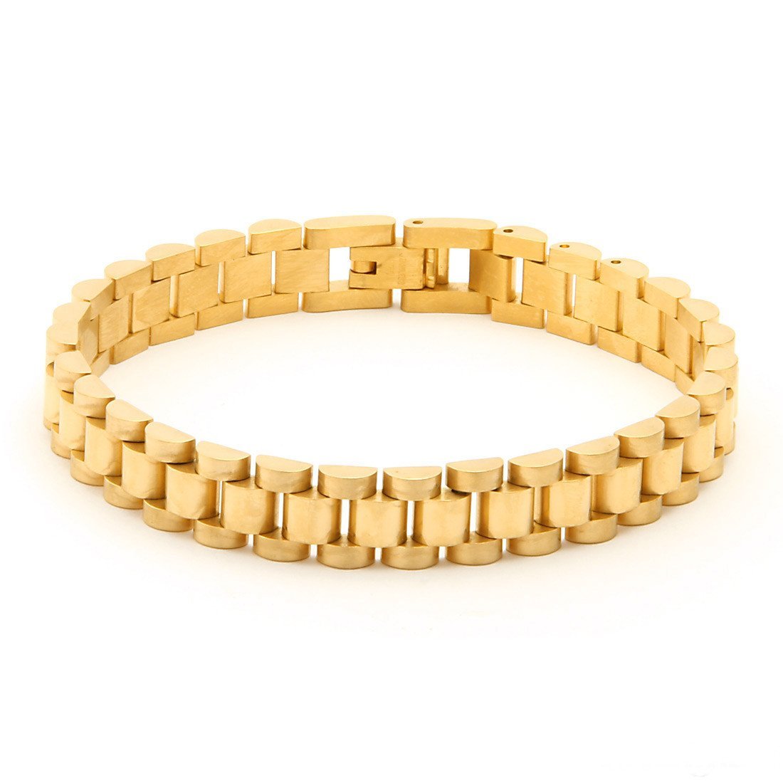 10mm Rollie Link Bracelet  in  14K Gold / 8.5" by Kingices