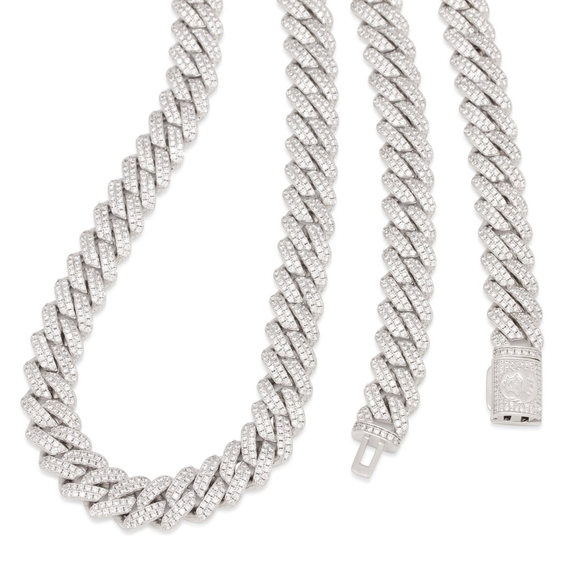 12mm Iced Diamond Cut Miami Cuban Link Chain  in  by Kingices