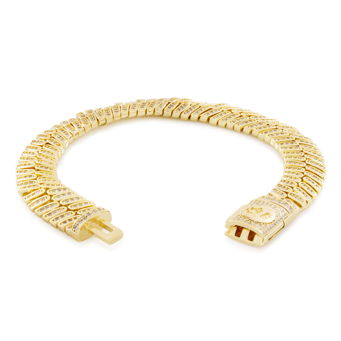 12mm Iced Herringbone Bracelet  in  by Kingices