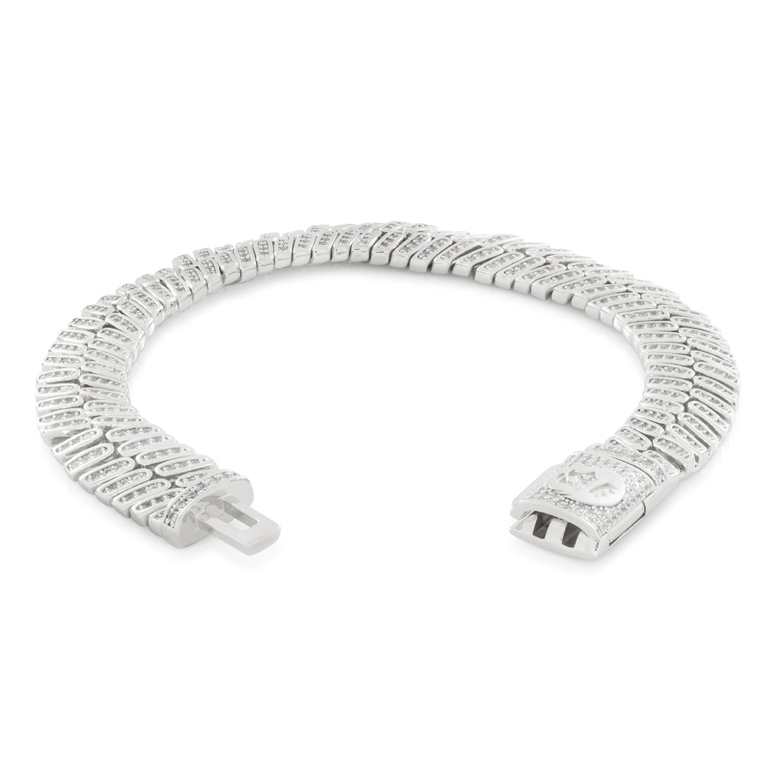 12mm Iced Herringbone Bracelet  in  by Kingices