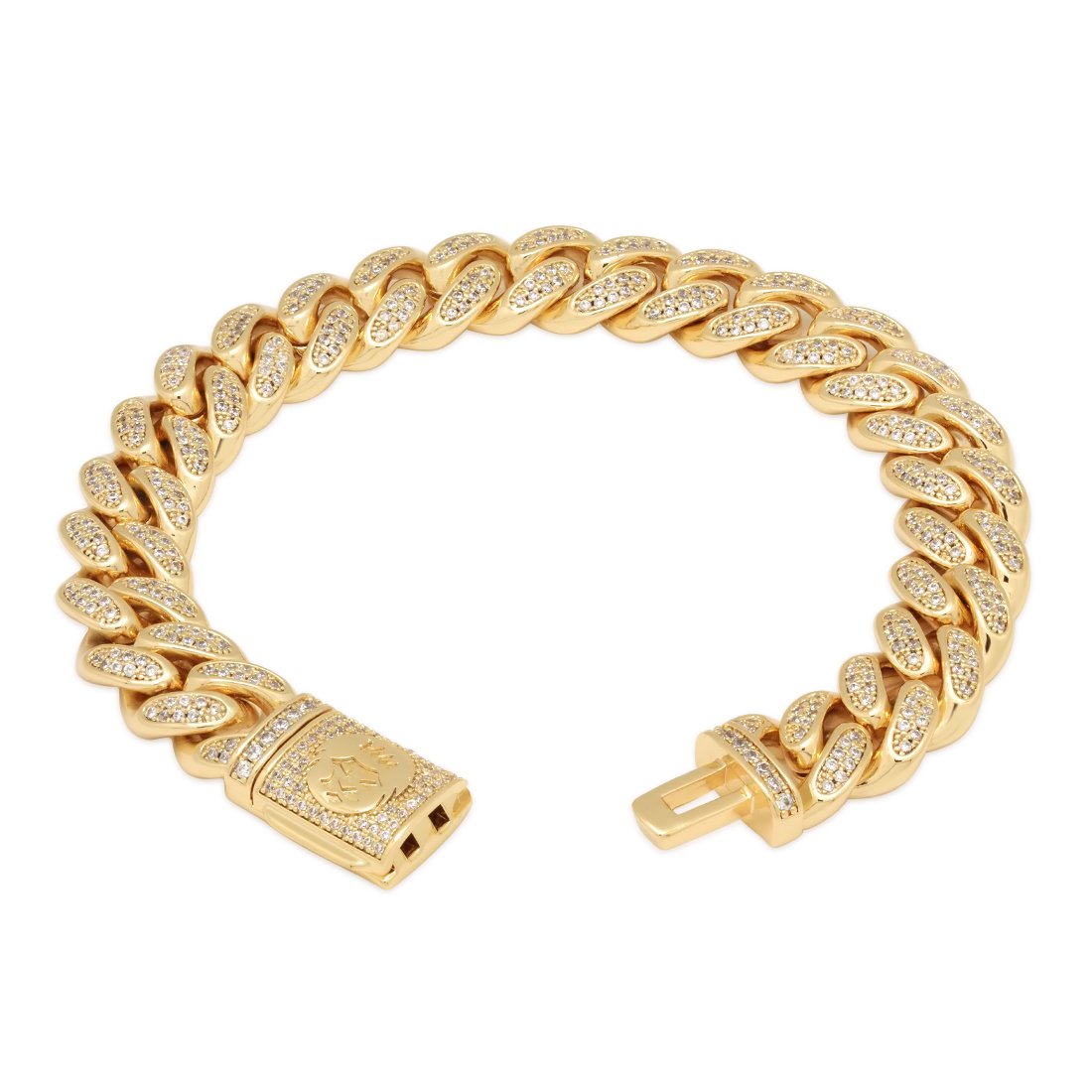 12mm Iced Miami Cuban Link Bracelet  in  by Kingices