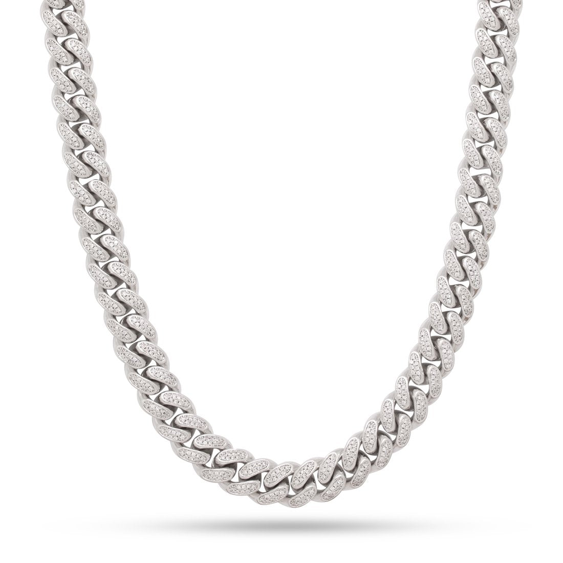 12mm Iced Miami Cuban Link Chain  in  Gold Plated / White Gold / 18" by Kingices