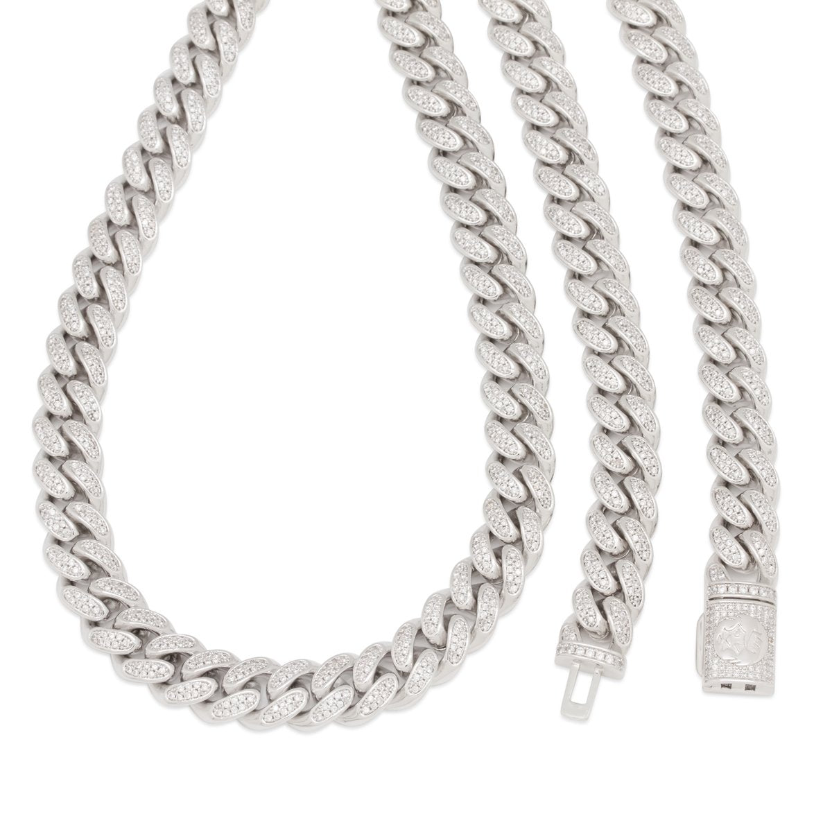 12mm Iced Miami Cuban Link Chain  in  by Kingices