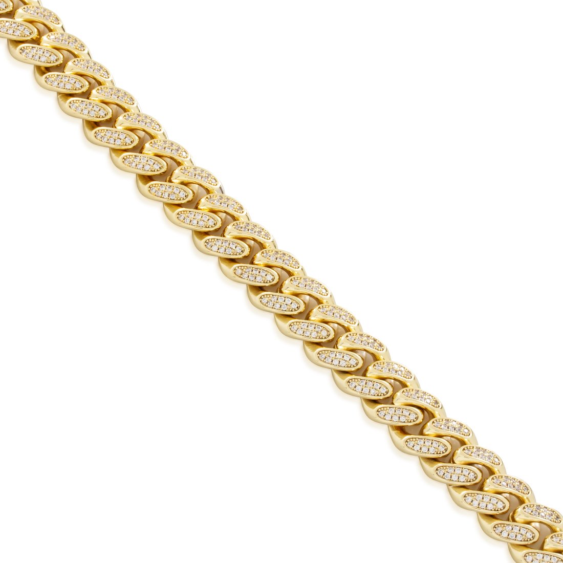 12mm Iced Miami Cuban Link Choker Chain  in  by Kingices