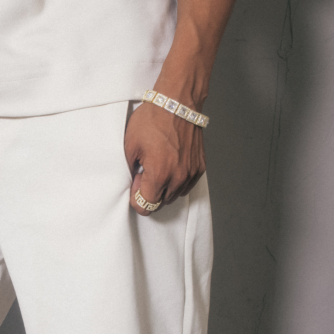 12mm Pyramid Studded Tennis Bracelet  in  by Kingices