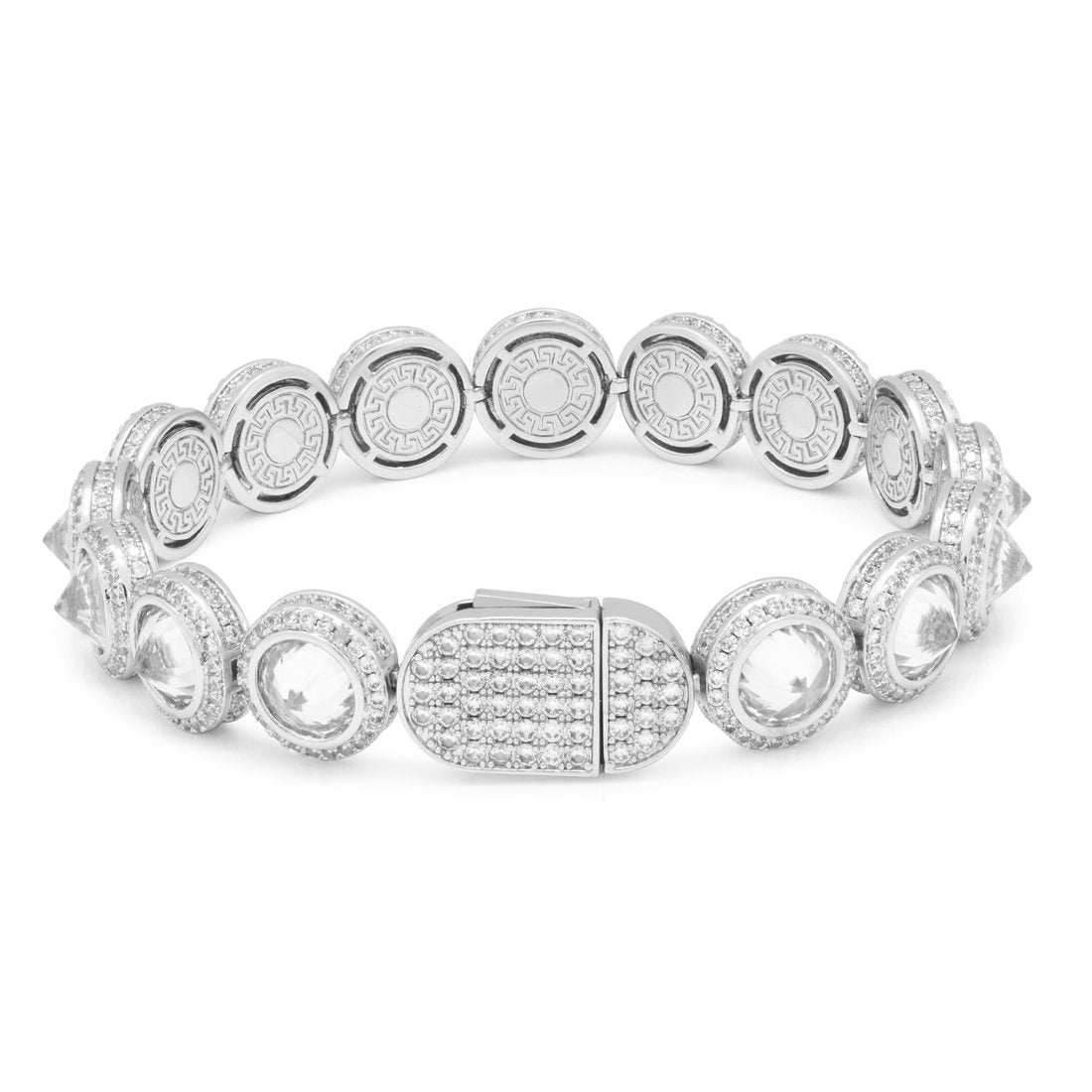 12mm Spike Studded Tennis Bracelet  in  by Kingices