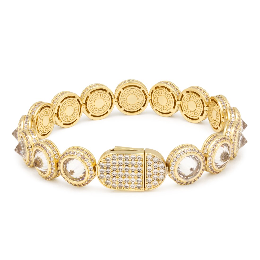 12mm Spike Studded Tennis Bracelet  in  by Kingices
