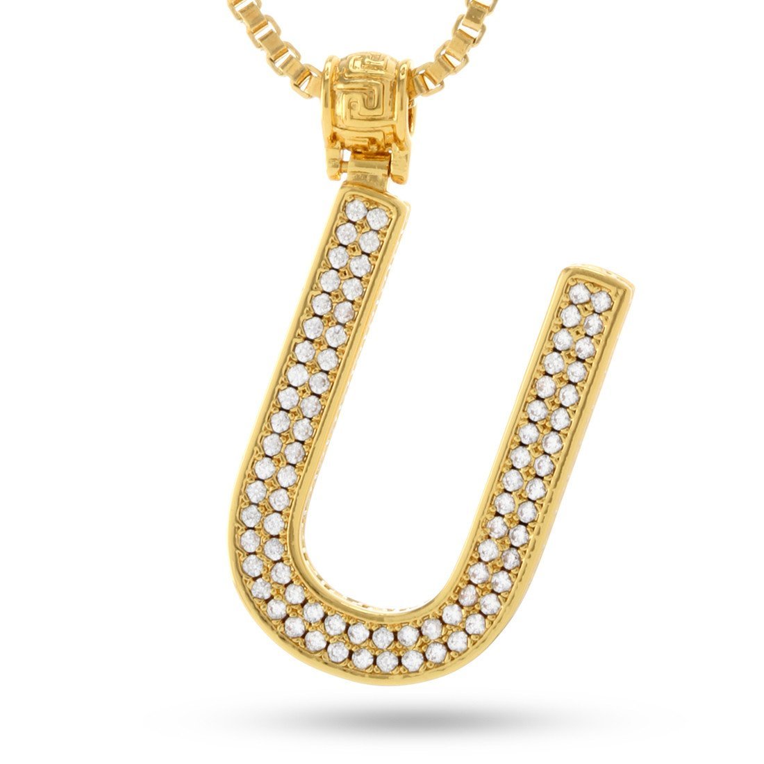 14K Gold Letter "U" Necklace  in  14K Gold / 1.6" by Kingices