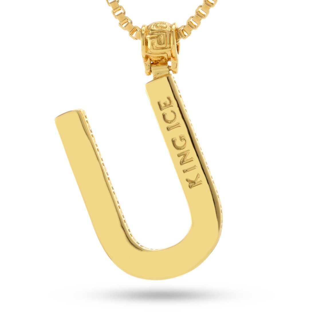 14K Gold Letter "U" Necklace  in  14K Gold / 1.6" by Kingices