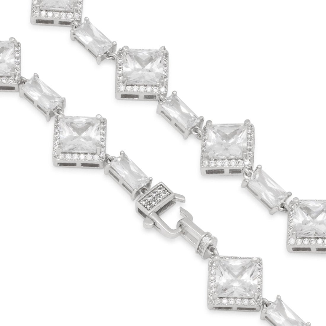 14mm Clustered Princess-Cut Tennis Chain  in  by Kingices