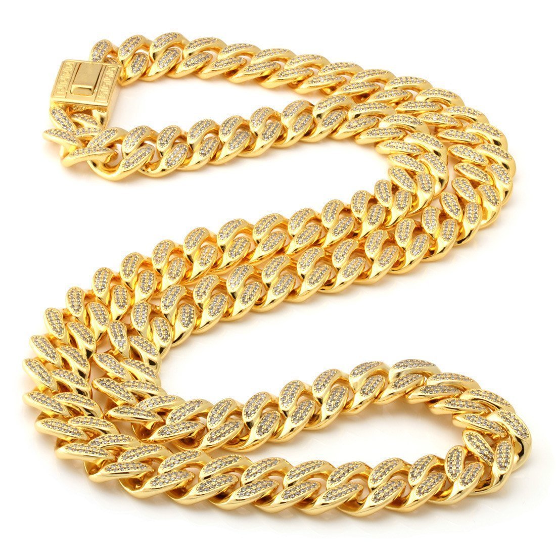 15mm Classic Iced Miami Cuban Link Chain  in  by Kingices