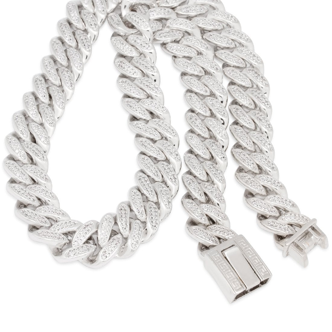 15mm Classic Iced Miami Cuban Link Chain  in  by Kingices