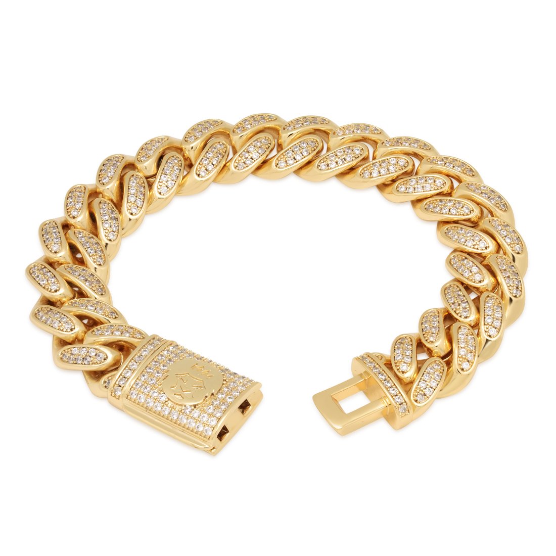 15mm Iced Miami Cuban Link Bracelet  in  by Kingices
