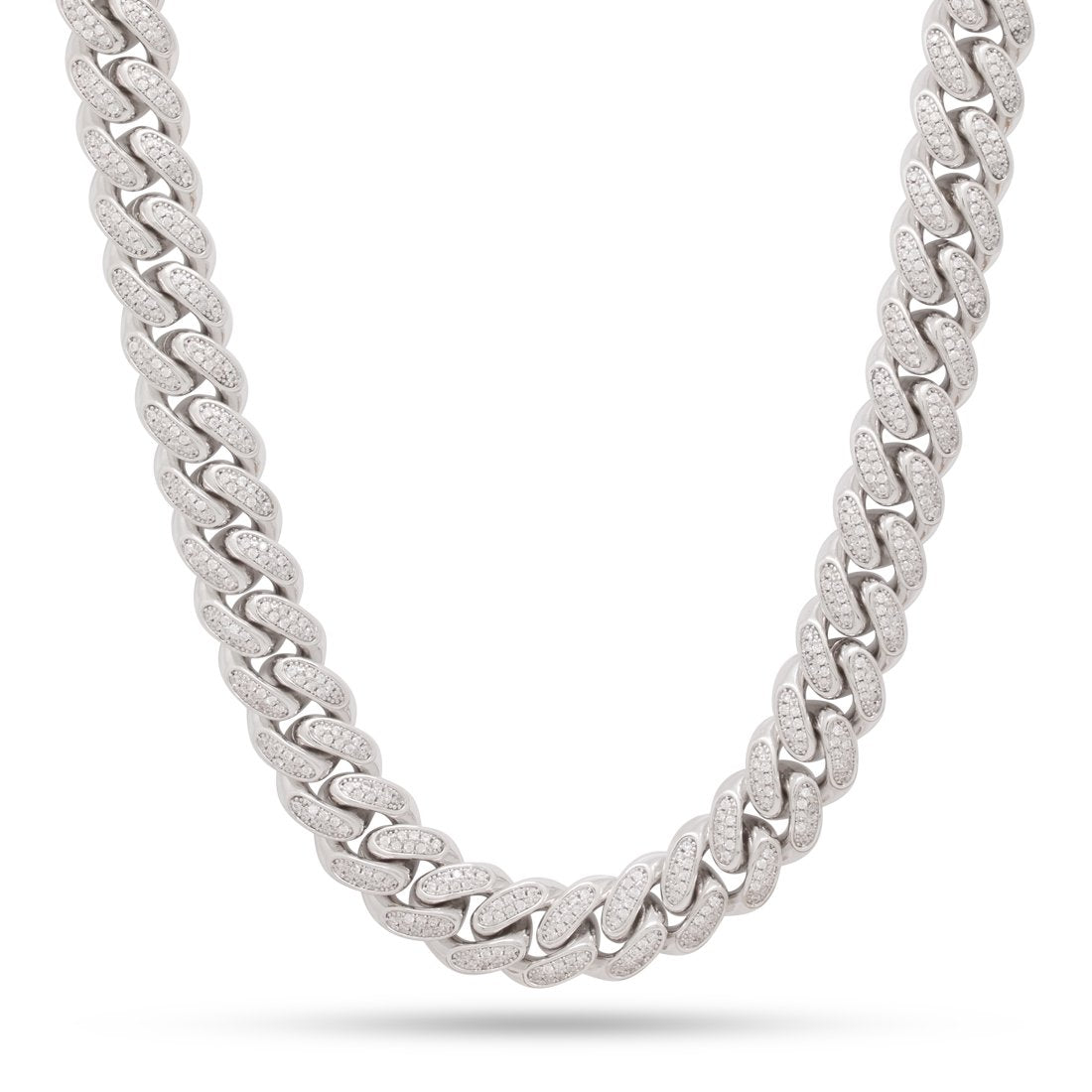 15mm Iced Miami Cuban Link Chain  in  Gold Plated / White Gold / 18" by Kingices