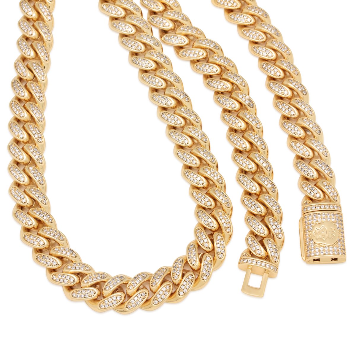 15mm Iced Miami Cuban Link Chain  in  by Kingices