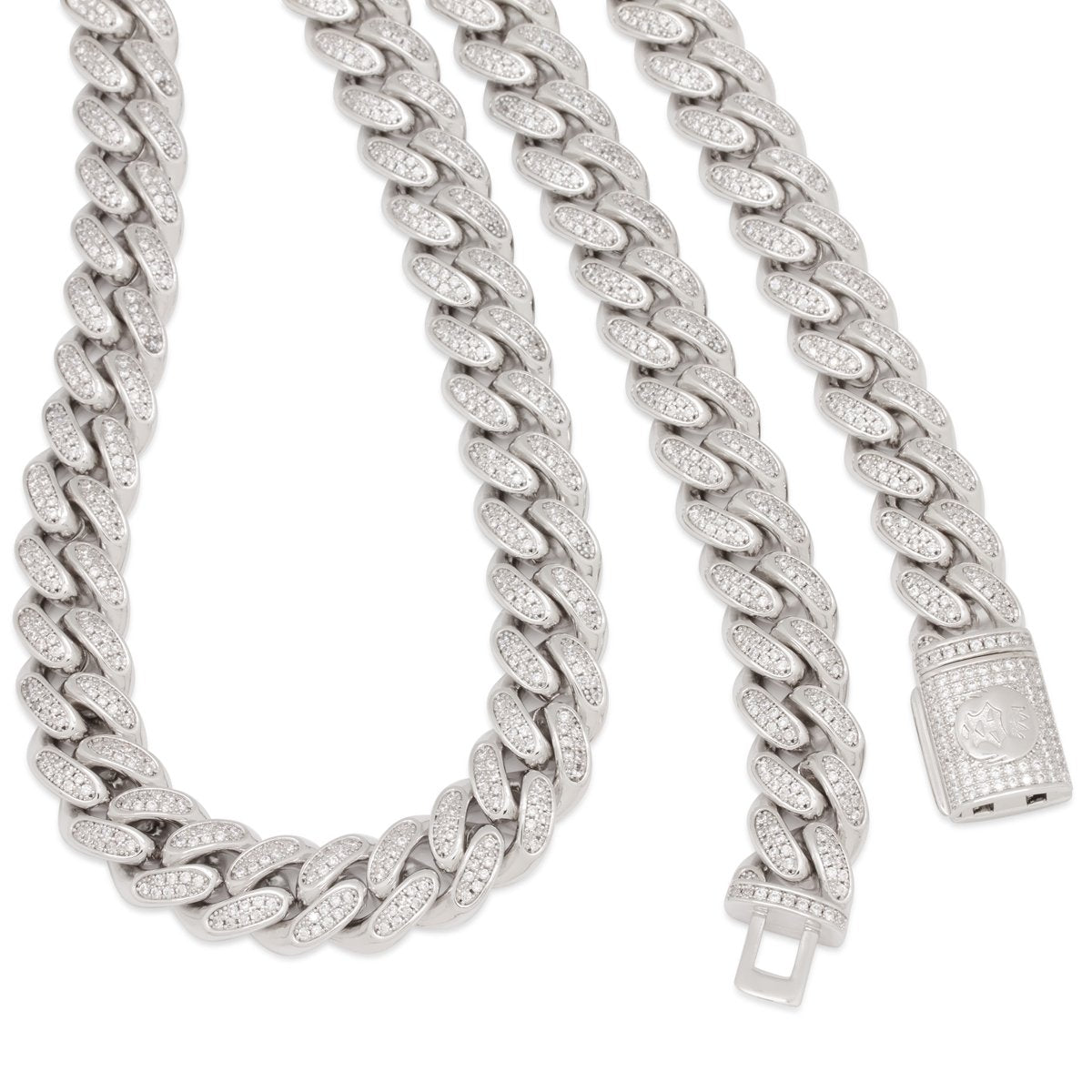 15mm Iced Miami Cuban Link Chain  in  by Kingices