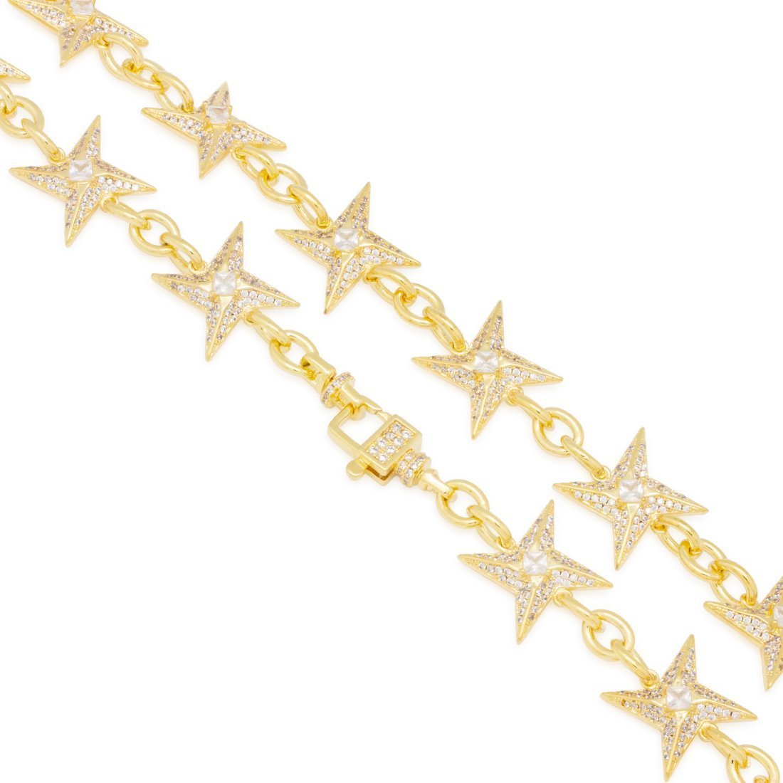 15mm Iced Shuriken Rolo Chain  in  by Kingices