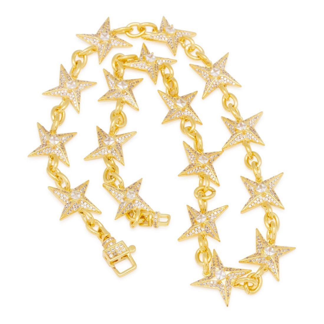15mm Iced Shuriken Rolo Chain  in  by Kingices