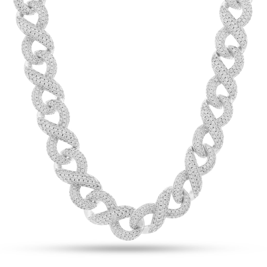 15mm Infinity Link Chain  in  Gold Plated / White Gold / 20" by Kingices