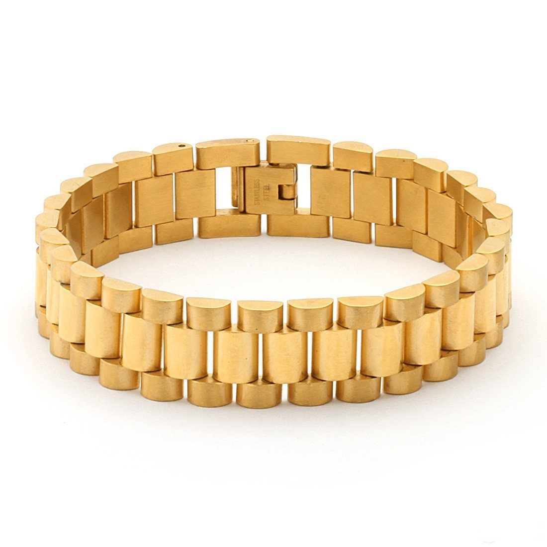 15mm Rollie Link Bracelet  in  14K Gold / 8" by Kingices