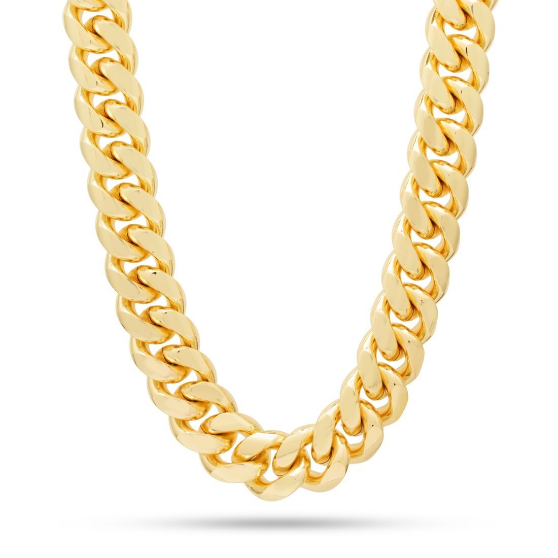 16mm Miami Cuban Link Chain  in  Gold Plated / 14K Gold / 18" by Kingices