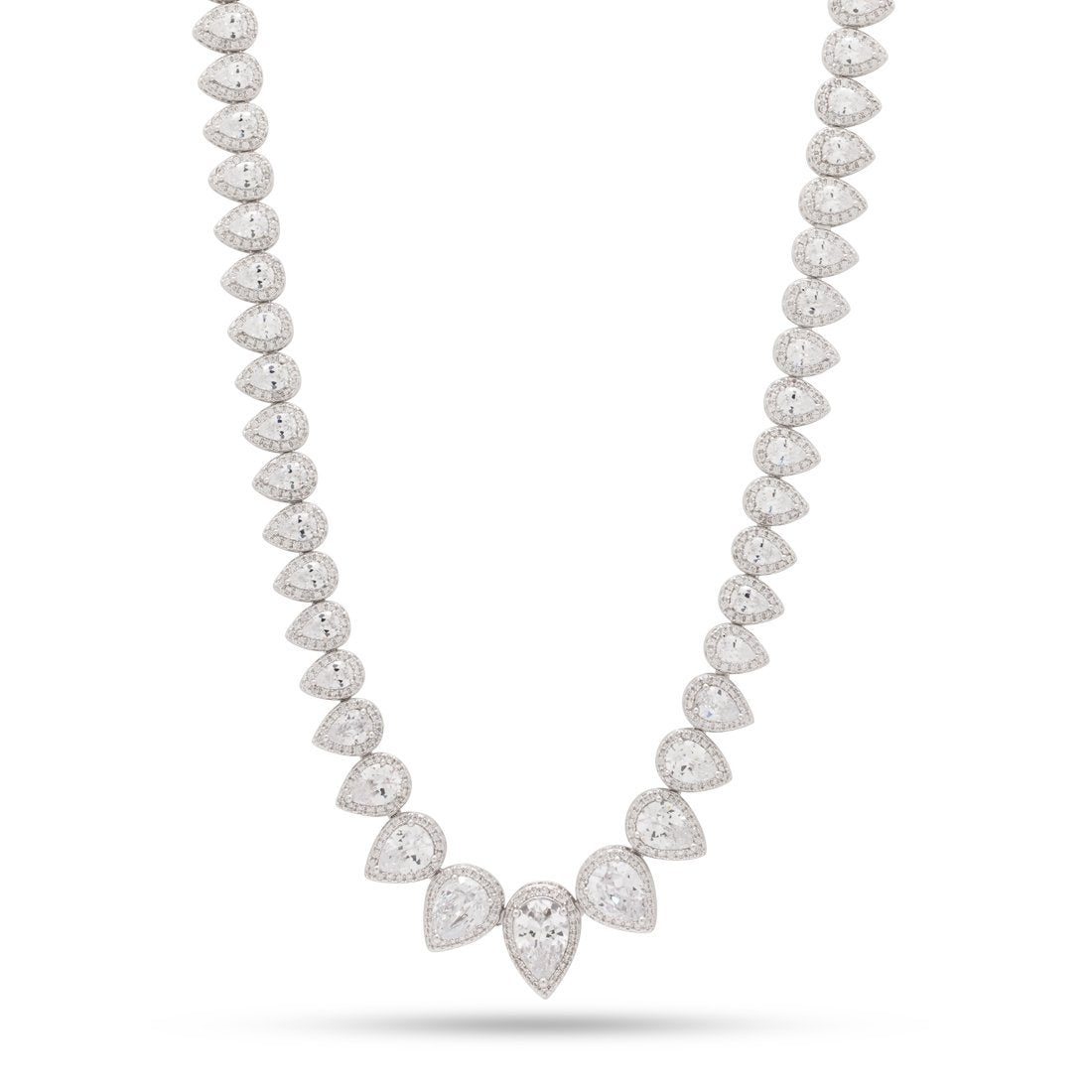 16mm Pear-Cut Tennis Chain  in  Gold Plated / White Gold / 18" by Kingices