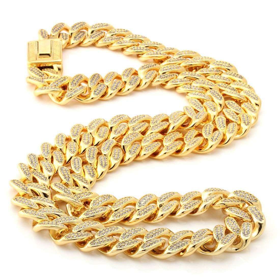 18mm Classic Iced Miami Cuban Link Chain  in  by Kingices