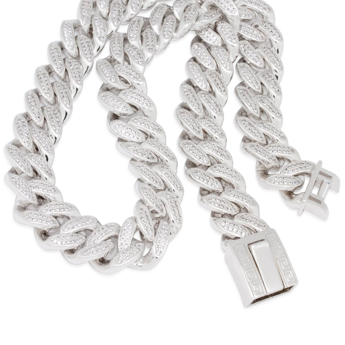 18mm Classic Iced Miami Cuban Link Chain  in  by Kingices