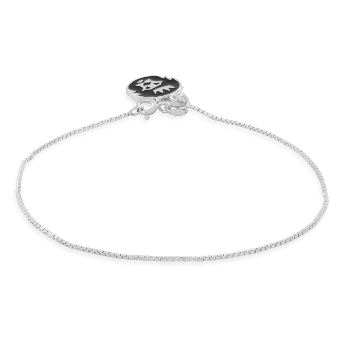 1mm Box Bracelet  in  Sterling Silver / White Gold / 7" by Kingices