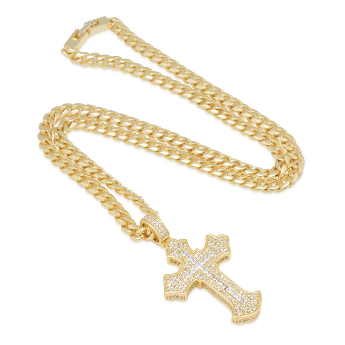 Fleur de Lis Cross Necklace  in  by Kingices