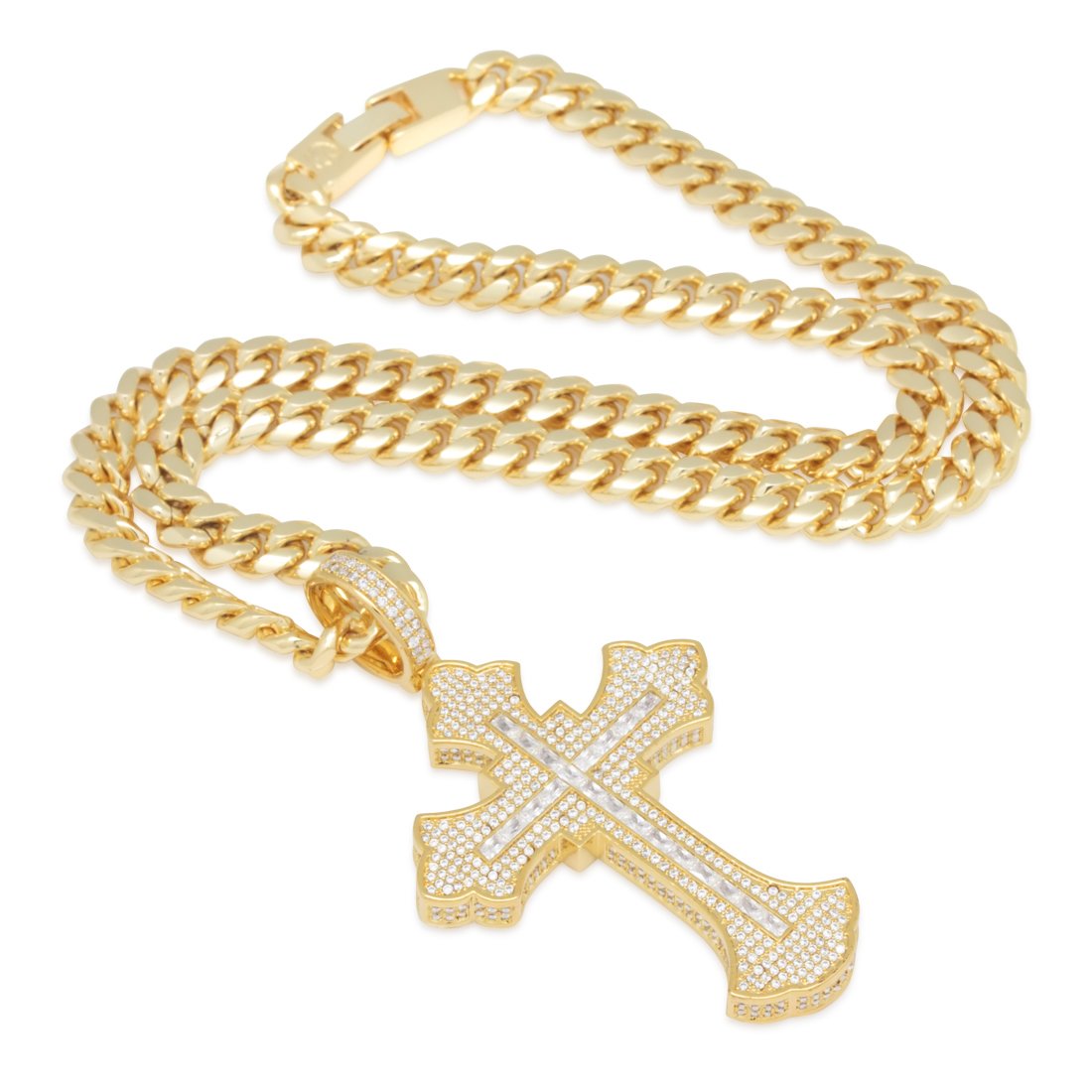 Fleur de Lis Cross Necklace  in  by Kingices