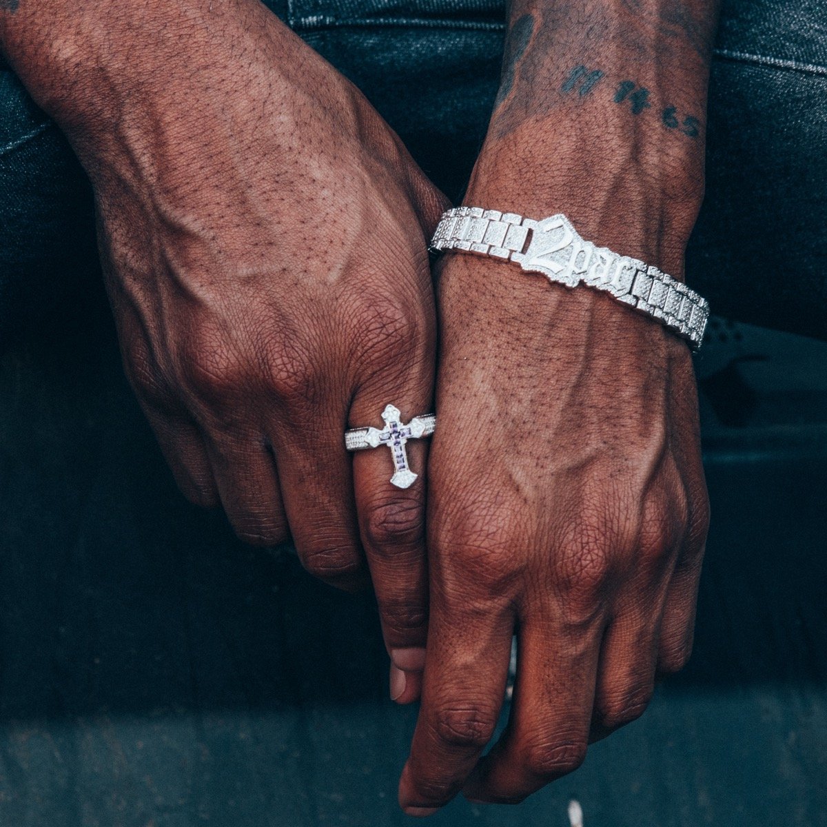 Fleur de Lis Cross Ring  in  by Kingices