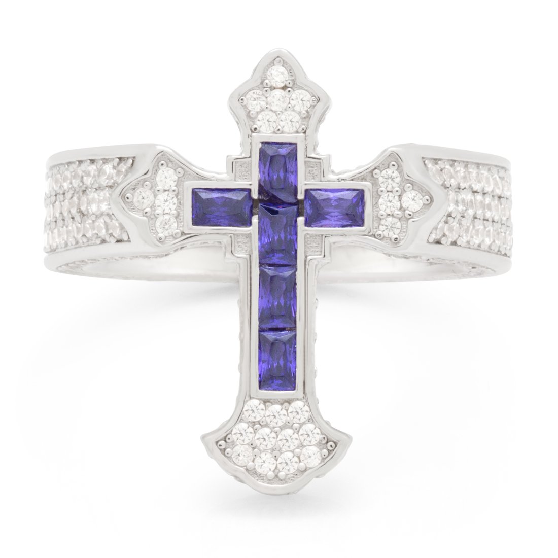 Fleur de Lis Cross Ring  in  by Kingices
