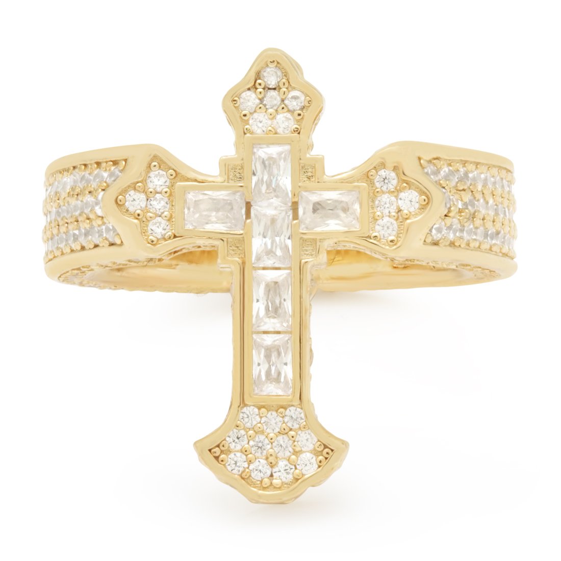 Fleur de Lis Cross Ring  in  by Kingices