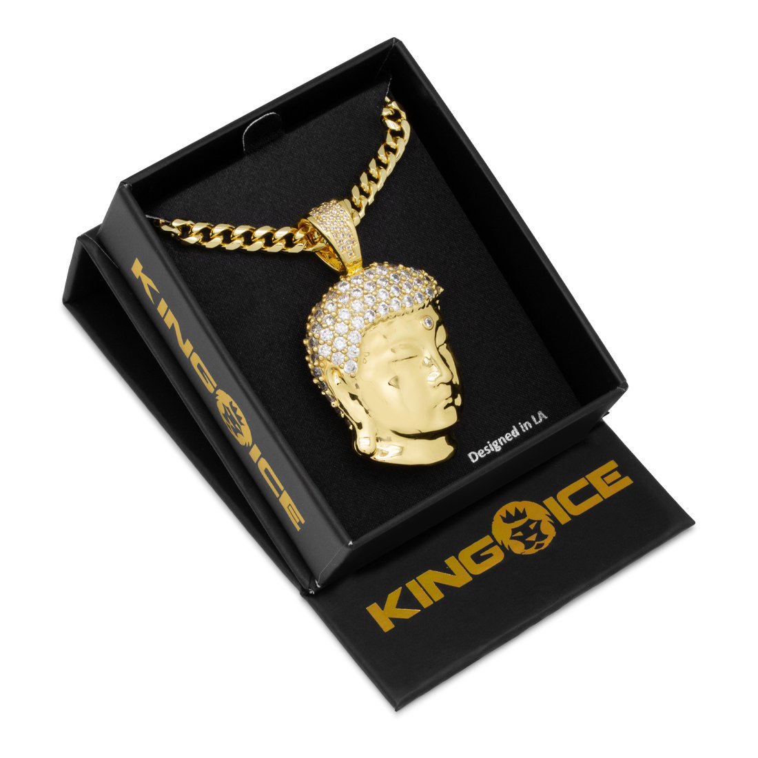 3D Boss Enlightened Buddha Necklace  in  by Kingices
