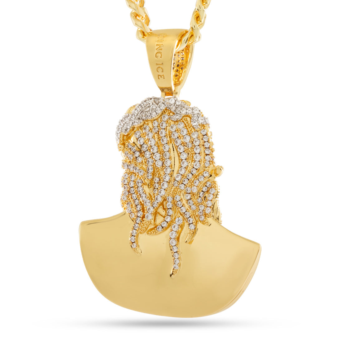 3d Boss Jesus Necklace  in  14K Gold / 2.3" by Kingices