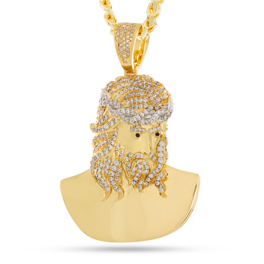 3d Boss Jesus Necklace  in  14K Gold / 2.3" by Kingices