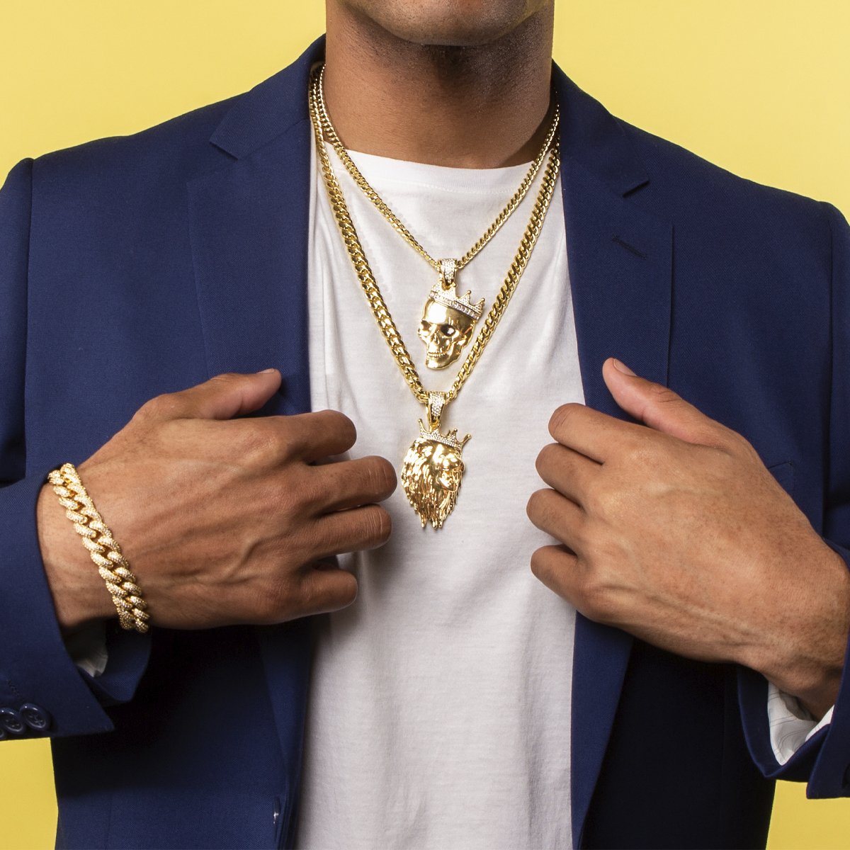 3D Boss Roaring Lion Necklace  in  by Kingices