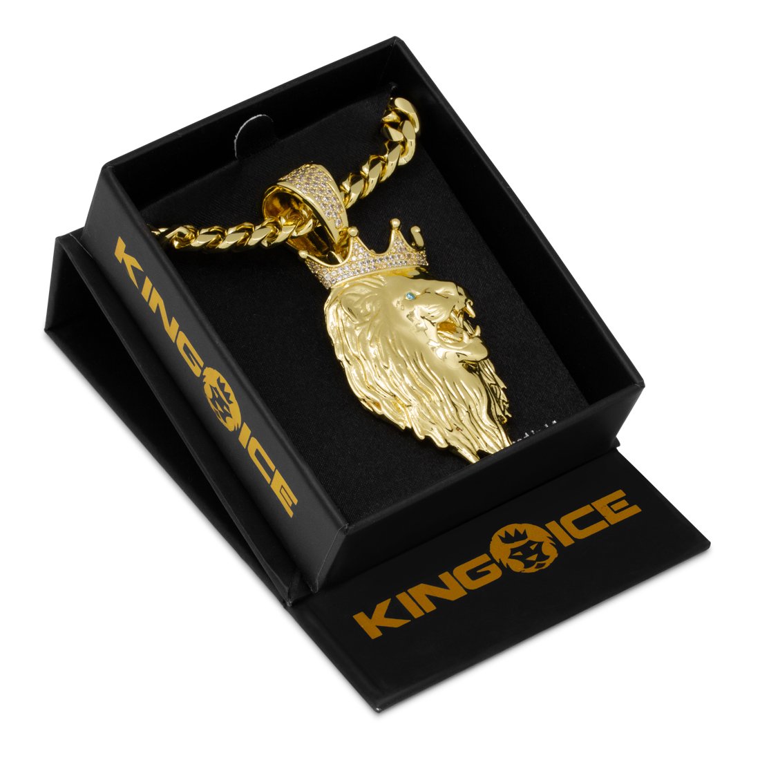 3D Boss Roaring Lion Necklace  in  by Kingices