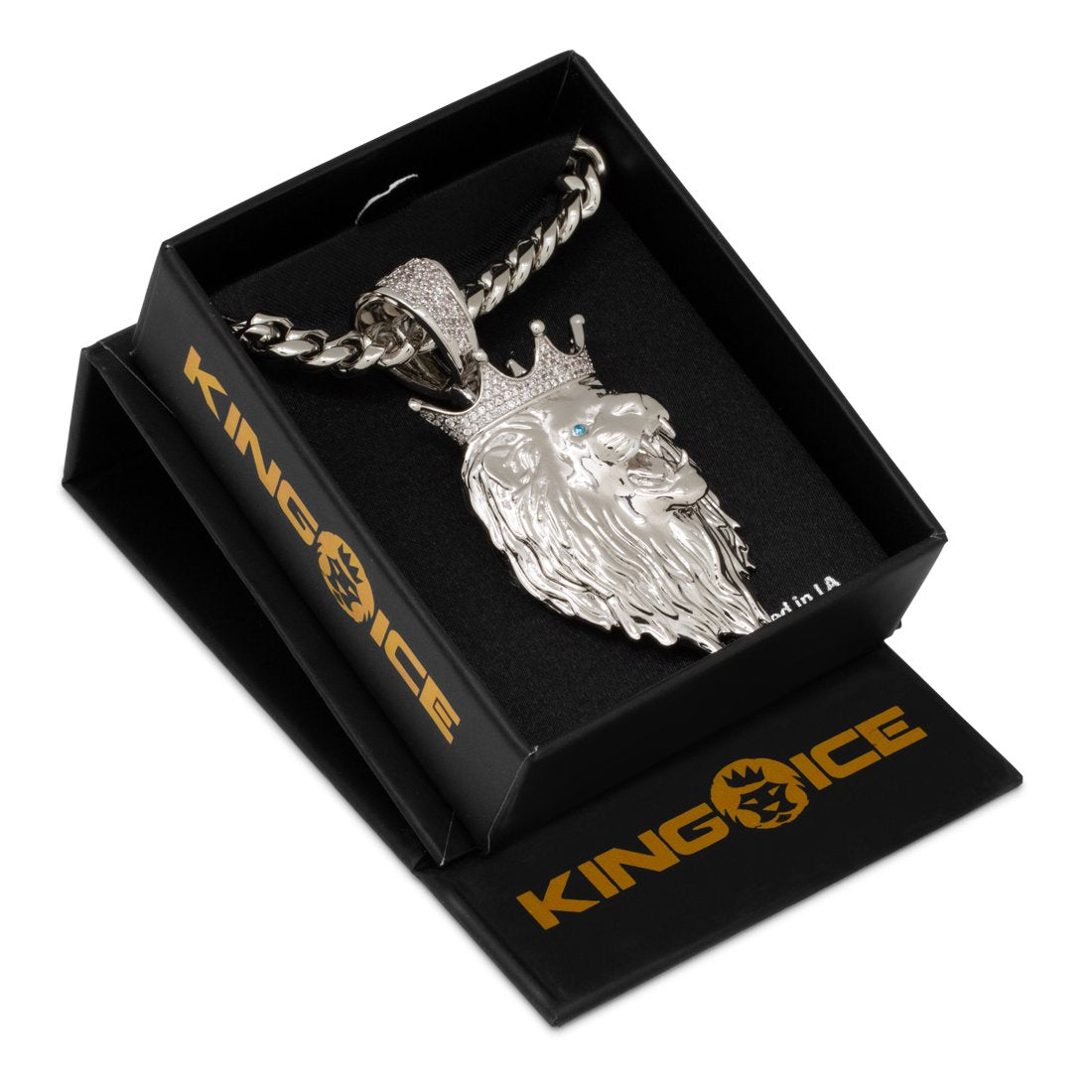 3D Boss Roaring Lion Necklace  in  by Kingices
