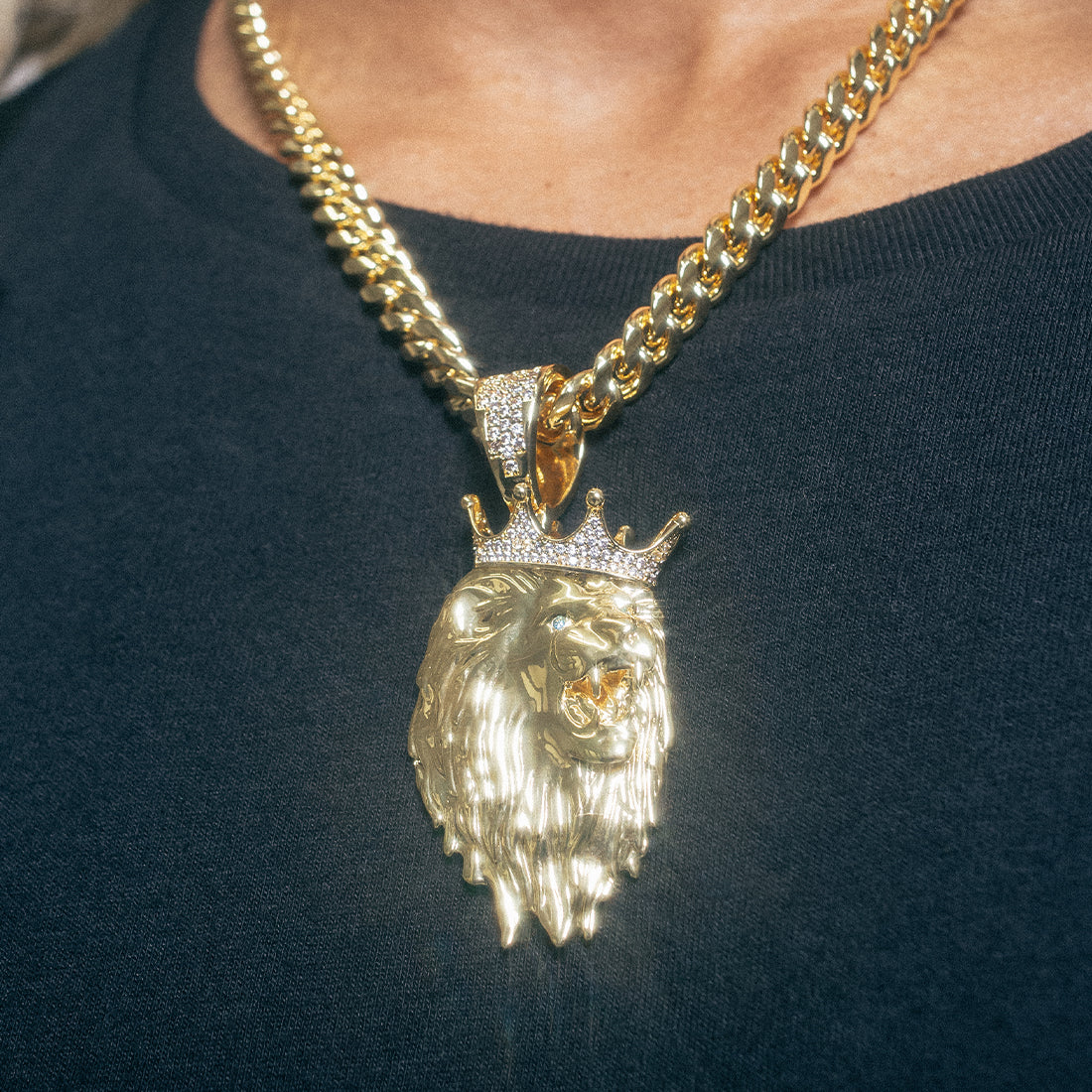 3D Boss Roaring Lion Necklace  in  by Kingices