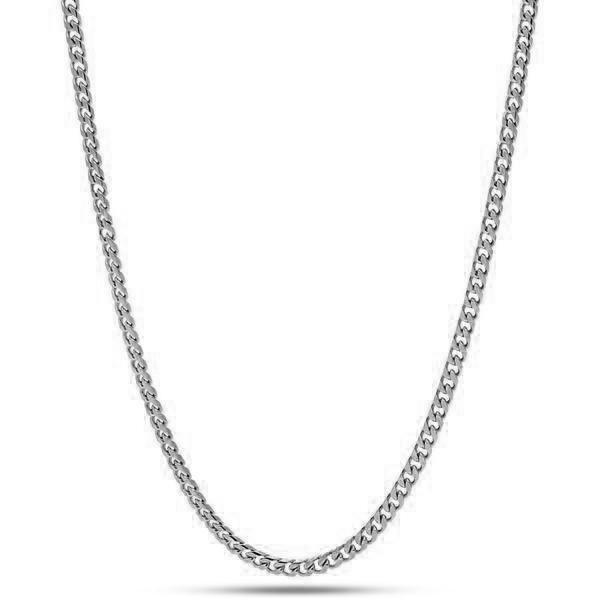 3mm Miami Cuban Link Chain  in  Gold Plated / White Gold / 16" by Kingices
