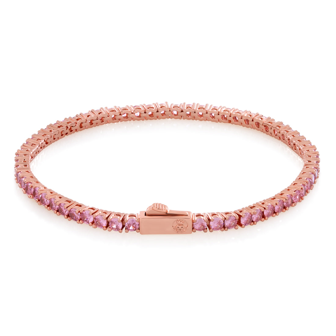 3mm Pink Tennis Bracelet  in  by Kingices