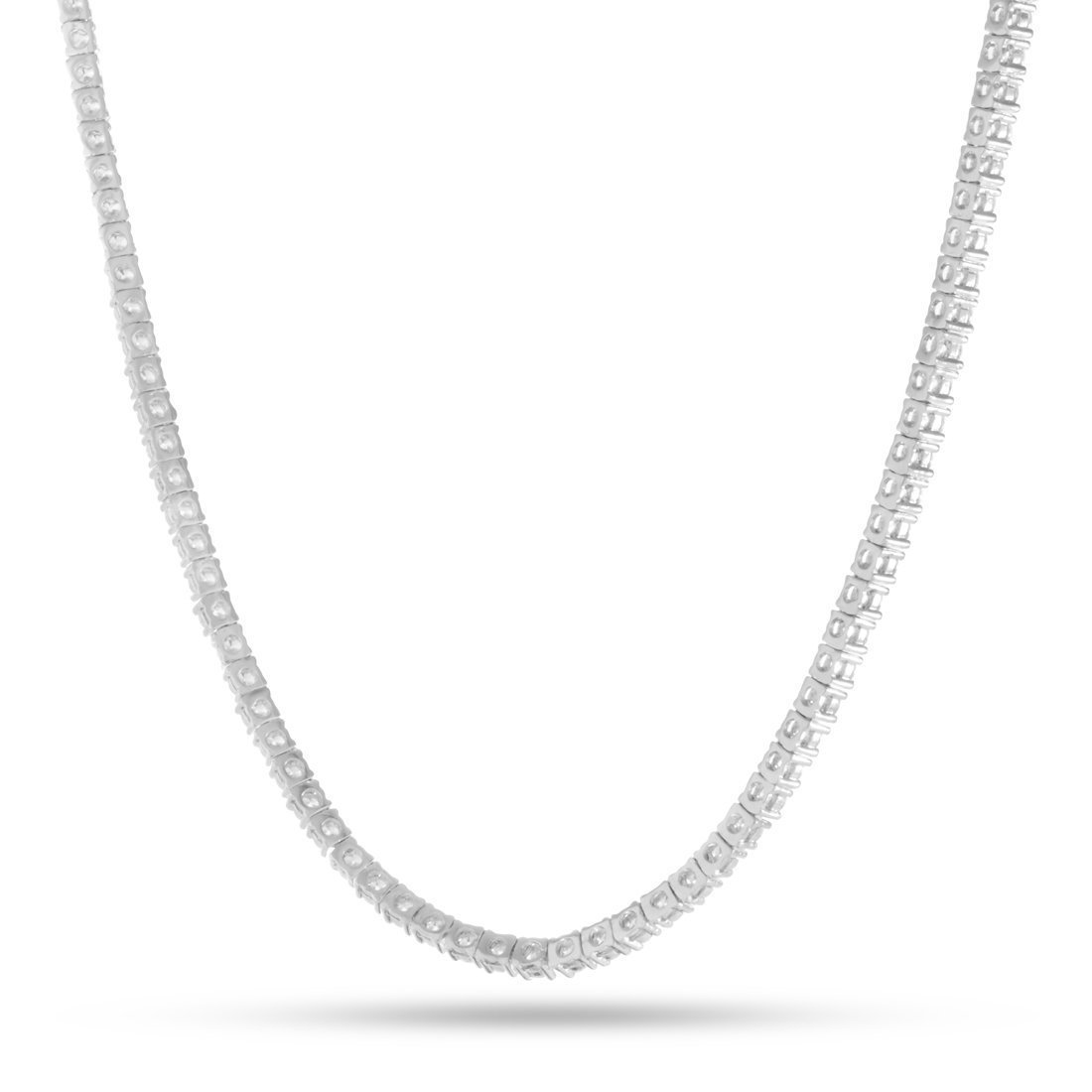 3mm Tennis Chain  in  Sterling Silver / White Gold / 20" by Kingices
