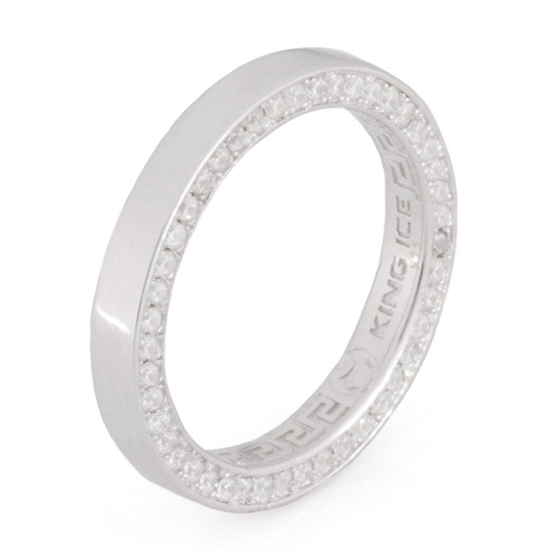 3mm Wedding Ring  in  Sterling Silver / White Gold / 6 by Kingices
