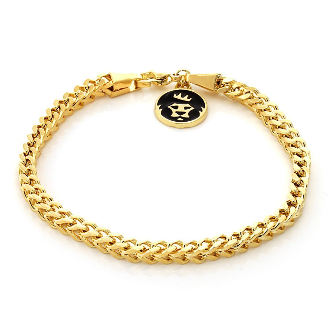 5mm Franco Bracelet  in  Gold Plated / 14K Gold / 7" by Kingices
