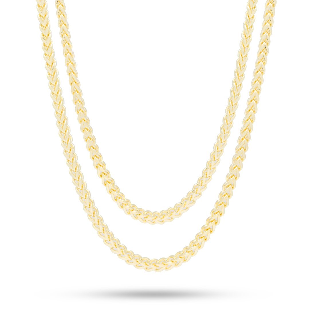 5mm Franco Chain Choker Set  in  Gold Plated / 14K Gold / 18"/20" by Kingices