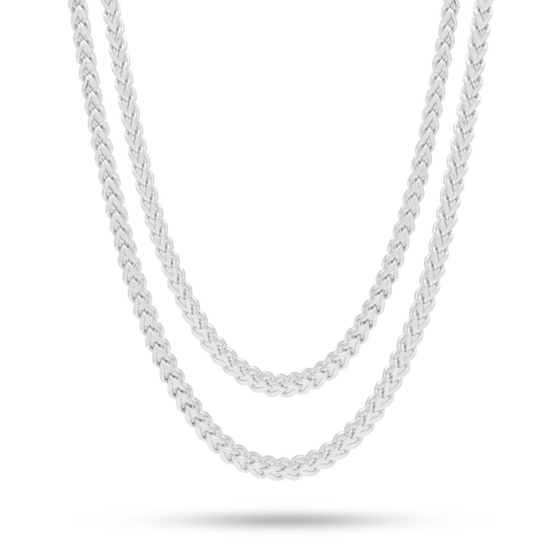 5mm Franco Chain Choker Set  in  Gold Plated / White Gold / 18"/20" by Kingices