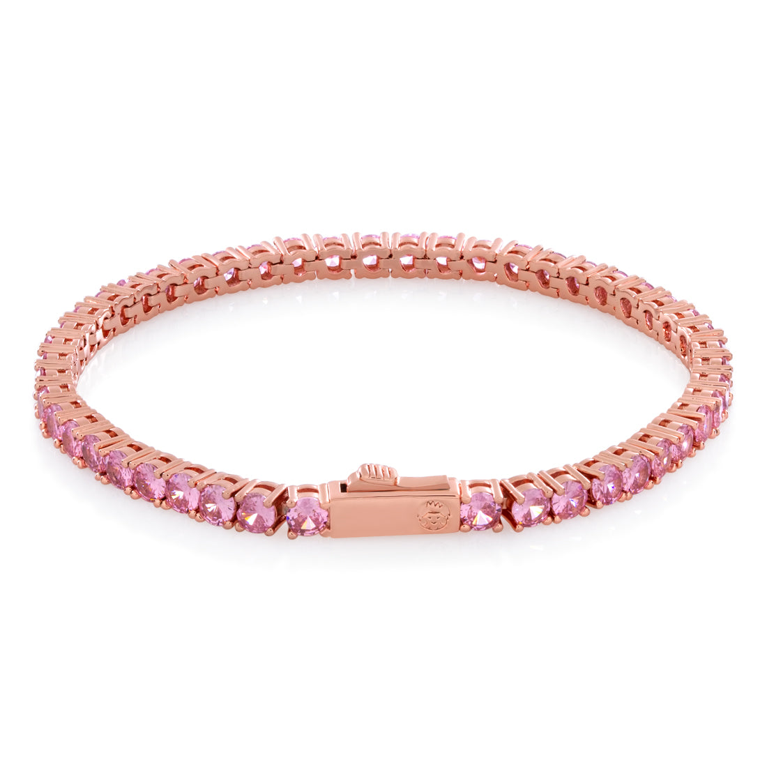 4mm Pink Tennis Bracelet  in  by Kingices